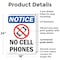 Signmission No Cell Phones, 18 in W x Rectangle, Plastic OS-2PACK-NS-P-1824-V-14429 - alternate 6